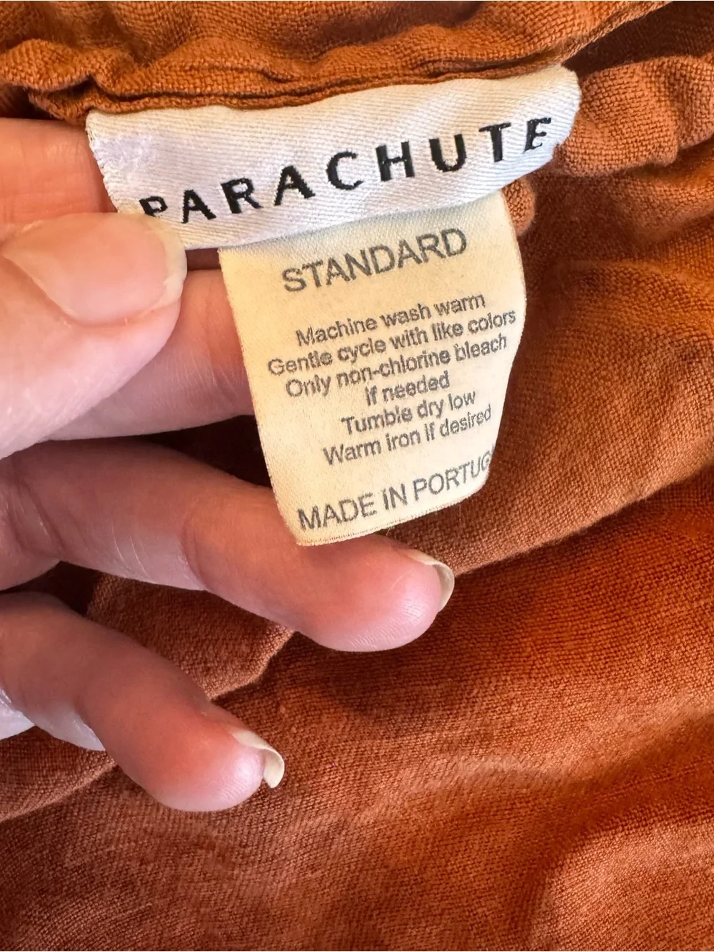 Parachute Linen Pillow Cover in Burnt Orange